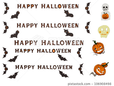 Halloween material Halloween logo MixVol.03 [Canva/AI illustration] 106908498