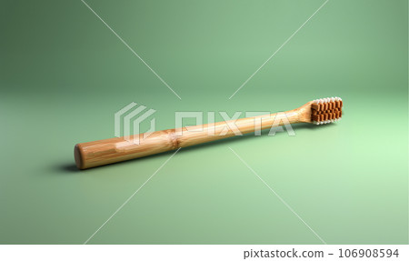 Eco-friendly bamboo toothbrushes and eucalyptus leaf on green background. Natural organic bathroom beauty product concept. Flat lay, top view, copy space. Natural bamboo toothbrush green background Eco-friendly bamboo toothbrushes and eucalyptus leaf on green background. Natural organic bathroom beauty product concept. Flat lay, top view, copy space. Natural bamboo toothbrush green background 106908594