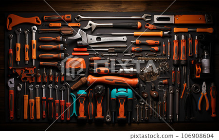 Different construction tools with Hand tools for home renovation on wooden board maintenance and reparing concept. Handyman tool on wooden table copy space,rapair concept Different construction tools with Hand tools for home renovation on wooden board maintenance and reparing concept. Handyman tool on wooden table copy space,rapair concept 106908604
