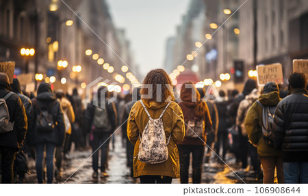 environmentalists demonstrating sitting on the road against automobile industry gas,pollution. Blocking the road for cars Global Climate Activist 106908644