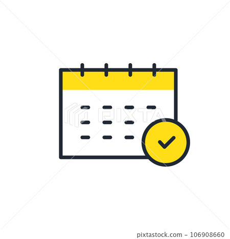 用於檢查日曆上的約會的簡單矢量圖標插圖材料 106908660