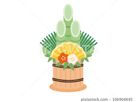 Simple handwritten Kadomatsu illustration material 106908695