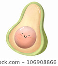 a slice of avocado isolated on a white background 106908866