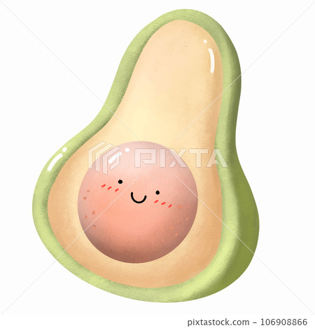 a slice of avocado isolated on a white background 106908866