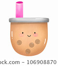 milk tea with bubble cartoon 106908870
