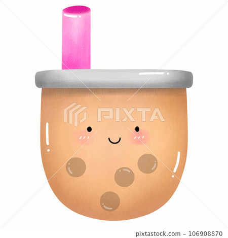 milk tea with bubble cartoon 106908870