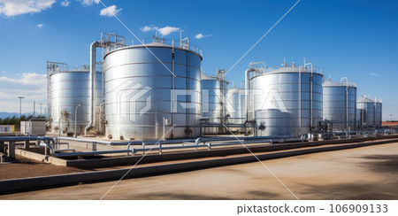 Storage tanks are usually conical for oil tanks. 106909133
