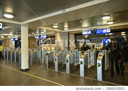 Amsterdam Central Station Dutch Railway automatic ticket gate 106910001