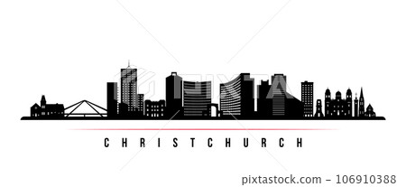 Christchurch skyline horizontal banner. Christchurch skyline horizontal banner. 106910388