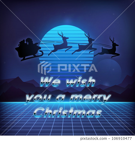 Christmas illustration in cyberpunk style. Christmas illustration in cyberpunk style. 106910477