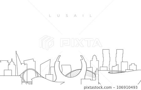 Outline Lusail skyline.  106910493