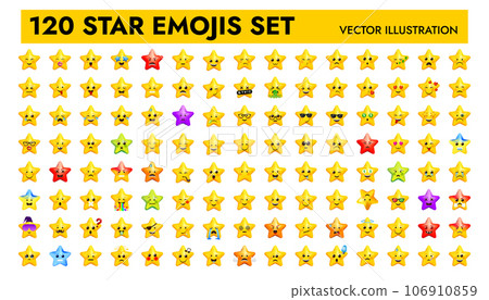 Big star shape emoji set vector illustration design. Big star shape emoji set vector illustration design. 106910859
