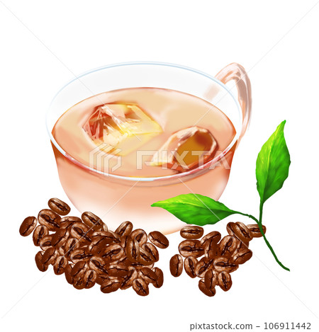 歐蕾冰咖啡和樹葉 106911442