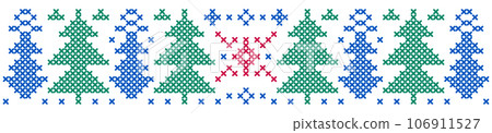 Christmas pattern in cross stitch style Christmas pattern in cross stitch style 106911527