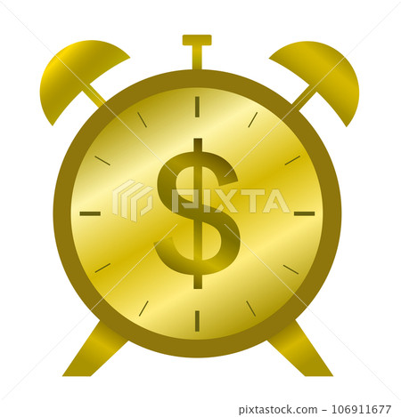 golden clock. Time is money. An illustration that expresses "time is money." golden clock. Time is money. An illustration that expresses "time is money." 106911677