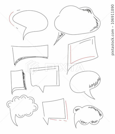 Speech or thought bubbles of different shapes and sizes.Hand drawn cartoon doodle vector illustration. 106911890