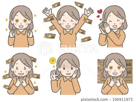 A young woman who is dazzled by money (plain clothes) 106911973