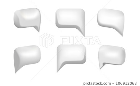 White 3d bubble speeches set vector illustration design. 106912068