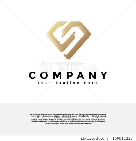 Vector elegant diamond letter S logo design template 106912223