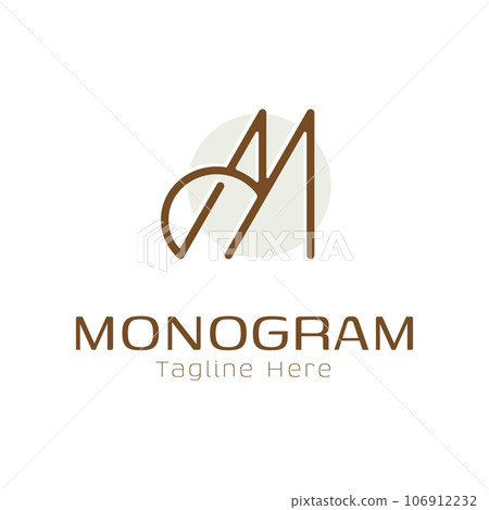 Vector monogram and letter m icon logo design Vector monogram and letter m icon logo design 106912232