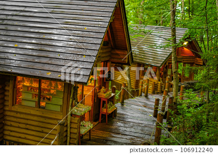 Image of a lodge standing in the forest Image of a lodge standing in the forest 106912240