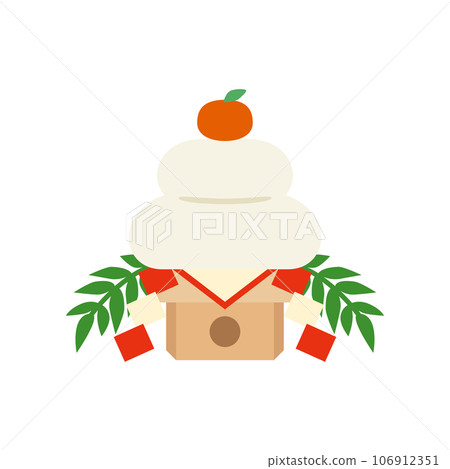 Illustration of a simple kagami mochi Illustration of a simple kagami mochi 106912351