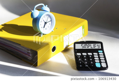 Simplify, word on calculator display. Brainstorming planning Simplify, word on calculator display. Brainstorming planning 106913430