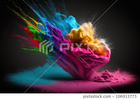 Colorful powder explosion Generative AI 106913773