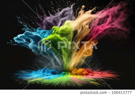 Colorful powder explosion Generative AI Colorful powder explosion Generative AI 106913777