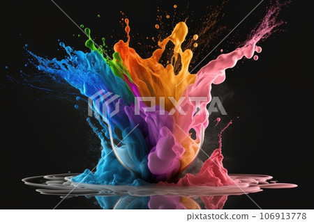 Colorful powder explosion Generative AI 106913778