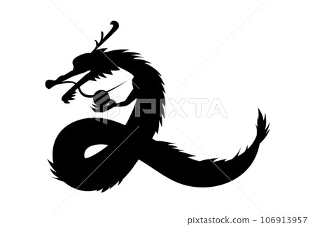 Year of the Dragon Silhouette 024 New Year's Card Illustration Year of the Dragon Silhouette 024 New Year's Card Illustration 106913957