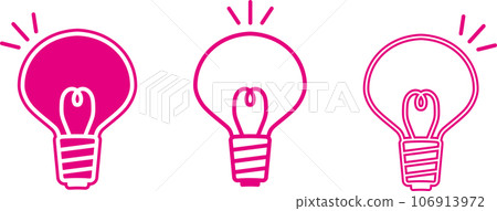 Light bulb icon 3 types set_01_pink Light bulb icon 3 types set_01_pink 106913972