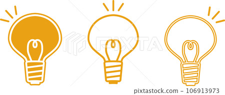Light bulb icon 3 types set_01_orange 106913973