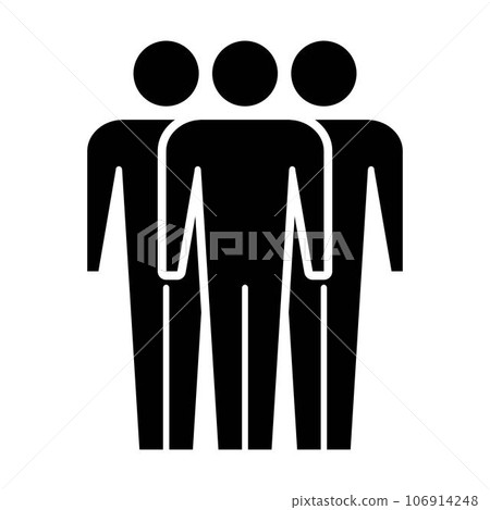 Leadership icon vector group of people and leader symbol in glyph pictogram illustration 106914248
