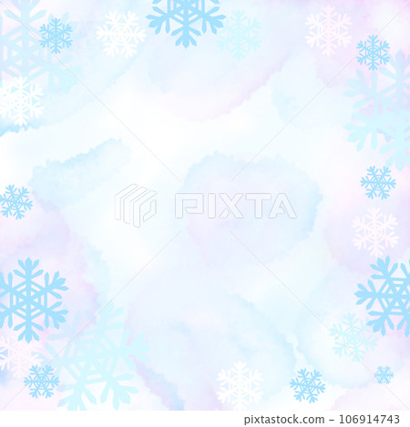 水彩框架雪花 106914743