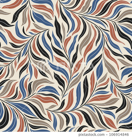 Seamless pattern with colorful leaves 106914846