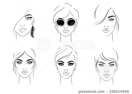 Collection of female portraits 106914948