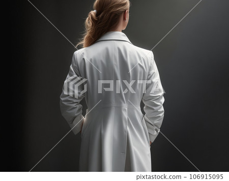 Back view of a woman wearing white clothes [AI generated image] 106915095