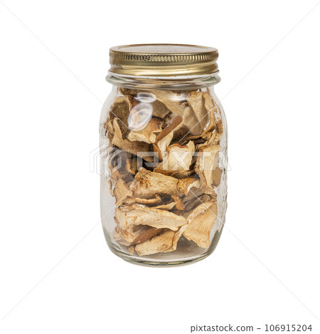 Dried mushrooms in a jar 106915204