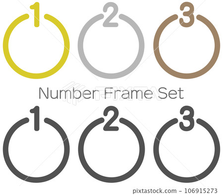 編號，簡單的圓形框架圖標集 106915273