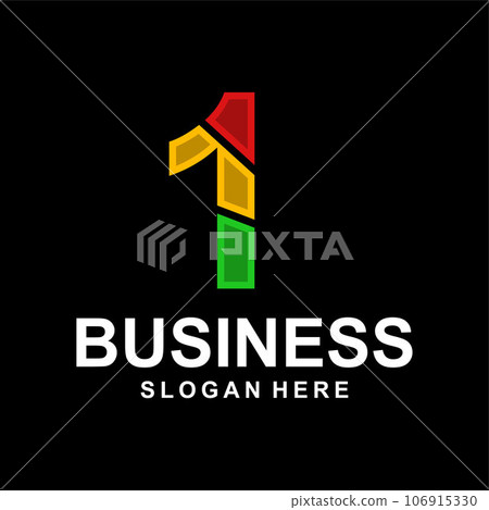 Number 1 polygon geometric design Number 1 polygon geometric design 106915330