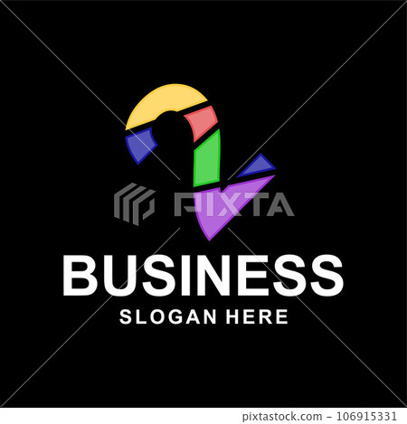 Number 2 geometric colorful creative design Number 2 geometric colorful creative design 106915331