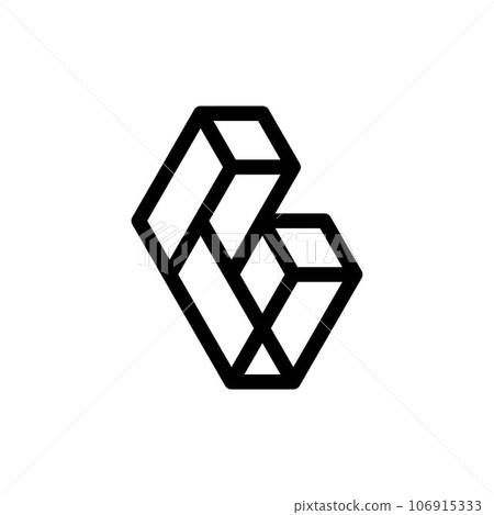 Letter b block geometric line illustration design Letter b block geometric line illustration design 106915333