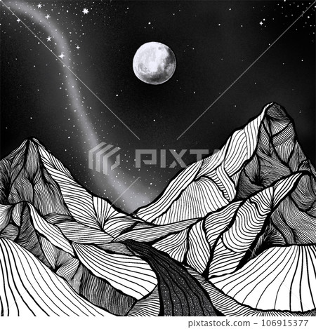 illustration milky way mountain  106915377