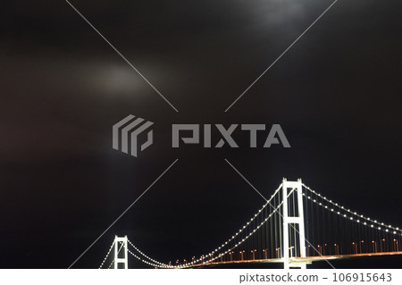 夜間照明的室蘭白鳥橋 夜間照明的室蘭白鳥橋 106915643