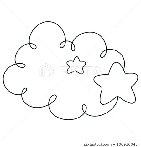 cloud star moon line doodle cute kawaii baby shower, nursery  106916043
