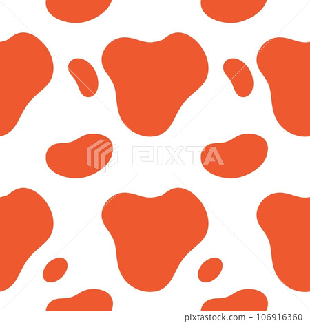 Cow texture pattern. Animal skin template. Red Spot background. design illustration. Random bovine spots hand drawn design. Farm animal textural banner. Cow texture pattern. Animal skin template. Red Spot background. design illustration. Random bovine spots hand drawn design. Farm animal textural banner. 106916360