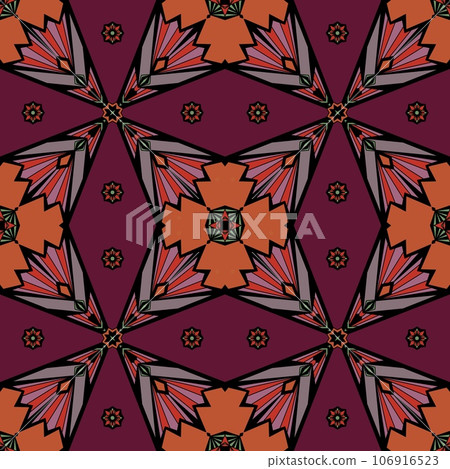 Seamless pattern. Vintage decorative elements. Hand drawn background. Islam, Arabic, Indian, bohemian,ottoman motifs. Perfect for printing on fabric or paper. 106916523