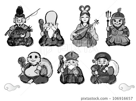 手繪日式插畫七福神 106916657