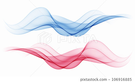 Set of transparent abstract waves in blue and... - Stock Illustration ...